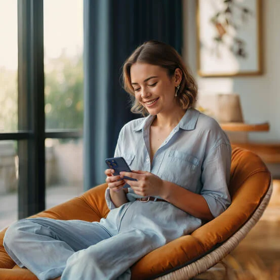 Woman watching phone